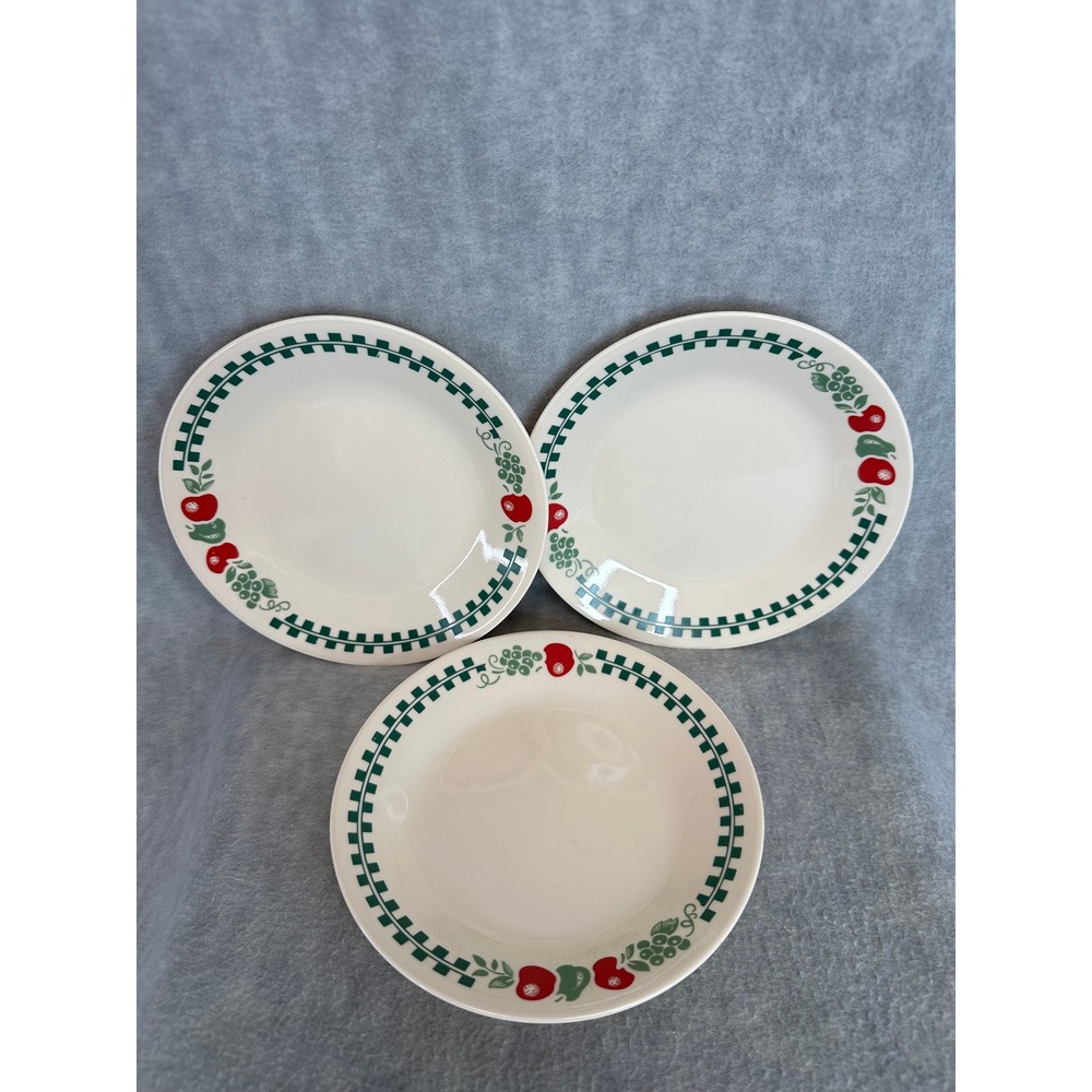 Vintage Corelle By‎ Corning FARM FRESH Pattern 6-3/4" Plates Set Of 3 Bread